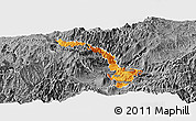 Political Panoramic Map of Ibarra, desaturated