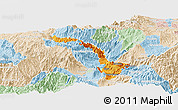 Political Panoramic Map of Ibarra, lighten