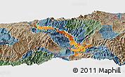 Political Panoramic Map of Ibarra, semi-desaturated