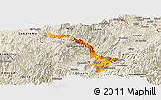 Political Panoramic Map of Ibarra, shaded relief outside