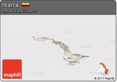 Shaded Relief Panoramic Map of Ibarra, cropped outside