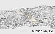 Shaded Relief Panoramic Map of Ibarra, desaturated