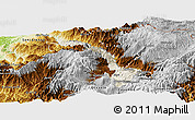 Shaded Relief Panoramic Map of Ibarra, physical outside