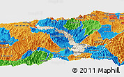Shaded Relief Panoramic Map of Ibarra, political outside