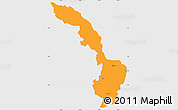 Political Simple Map of Ibarra, single color outside