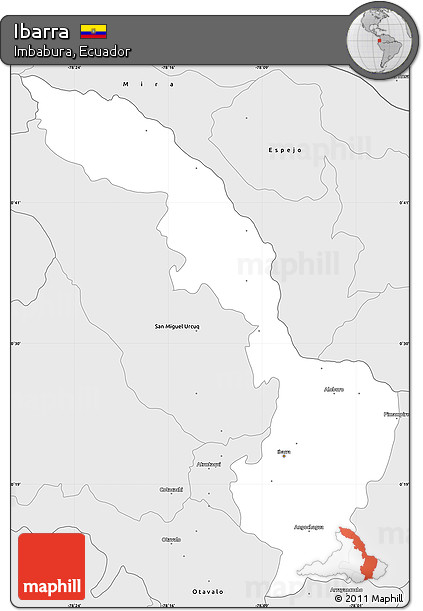 Silver Style Simple Map of Ibarra