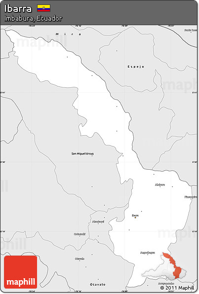 Silver Style Simple Map of Ibarra