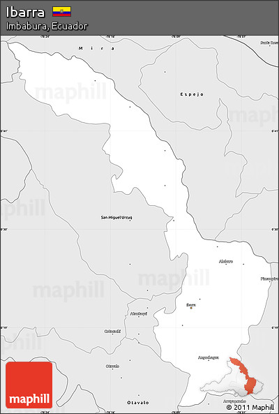 Silver Style Simple Map of Ibarra