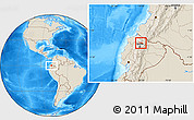 Shaded Relief Location Map of Otavalo