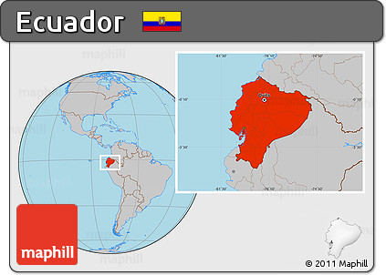 Gray Location Map of Ecuador