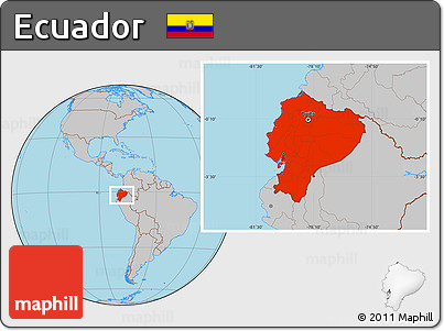 Gray Location Map of Ecuador