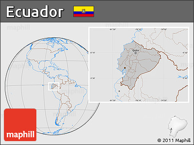 Gray Location Map of Ecuador, lighten, desaturated