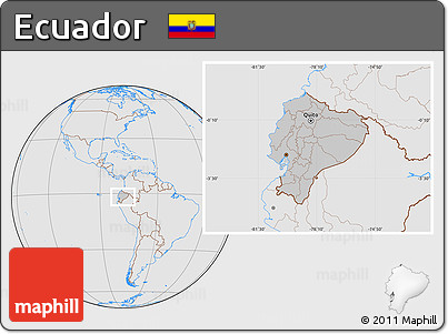 Gray Location Map of Ecuador, lighten, desaturated