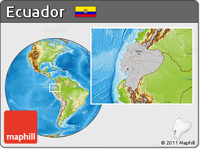 Gray Location Map of Ecuador, physical outside