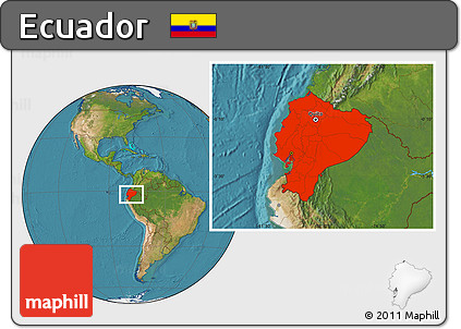 Satellite Location Map of Ecuador