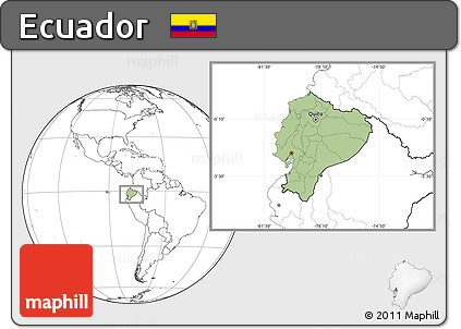 Savanna Style Location Map of Ecuador, blank outside