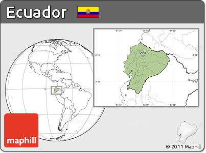Savanna Style Location Map of Ecuador, blank outside
