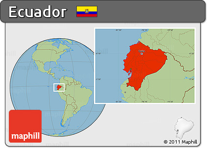 Savanna Style Location Map of Ecuador