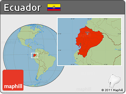 Savanna Style Location Map of Ecuador