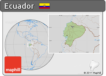 Savanna Style Location Map of Ecuador, lighten, desaturated