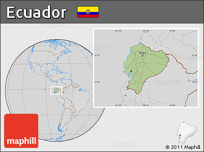 Savanna Style Location Map of Ecuador, lighten, desaturated