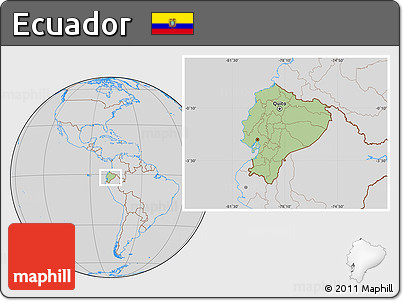 Savanna Style Location Map of Ecuador, lighten, desaturated