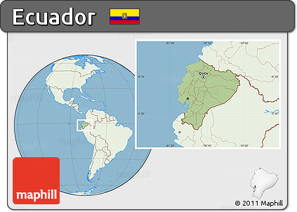 Savanna Style Location Map of Ecuador, lighten, land only