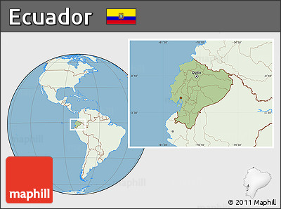 Savanna Style Location Map of Ecuador, lighten, land only
