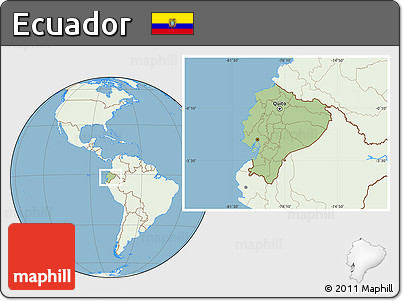 Savanna Style Location Map of Ecuador, lighten, land only