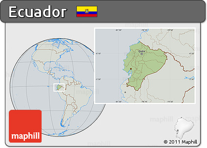 Savanna Style Location Map of Ecuador, lighten, semi-desaturated