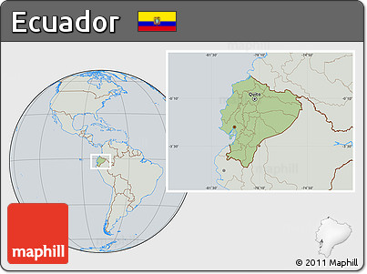 Savanna Style Location Map of Ecuador, lighten, semi-desaturated