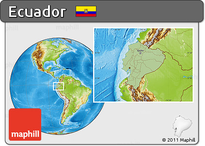 Savanna Style Location Map of Ecuador, physical outside