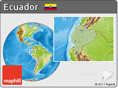 Savanna Style Location Map of Ecuador, physical outside