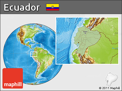Savanna Style Location Map of Ecuador, physical outside