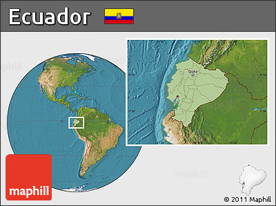 Savanna Style Location Map of Ecuador, satellite outside