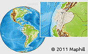 Shaded Relief Location Map of Ecuador, physical outside