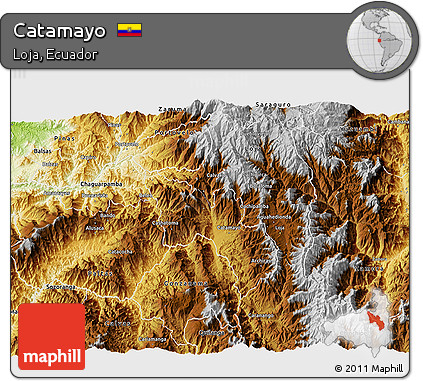 Physical 3D Map of Catamayo