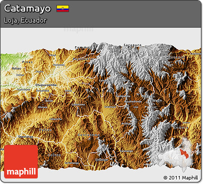 Physical 3D Map of Catamayo