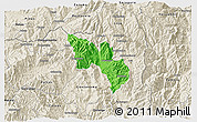 Political 3D Map of Catamayo, shaded relief outside