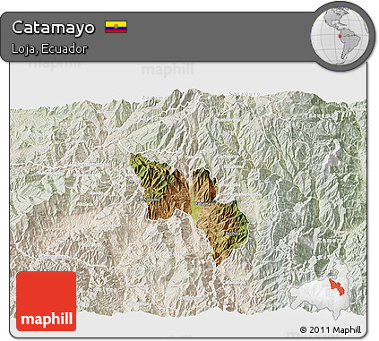 Satellite 3D Map of Catamayo, lighten