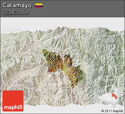 Satellite 3D Map of Catamayo, lighten