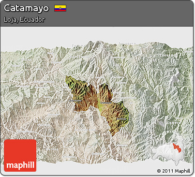 Satellite 3D Map of Catamayo, lighten