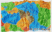 Satellite 3D Map of Catamayo, political outside