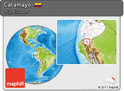 Physical Location Map of Catamayo, highlighted country