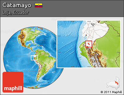 Physical Location Map of Catamayo, highlighted country