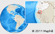 Shaded Relief Location Map of Catamayo, highlighted country, highlighted parent region