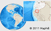 Shaded Relief Location Map of Catamayo, highlighted country