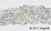 Shaded Relief Panoramic Map of Catamayo, desaturated