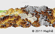 Shaded Relief Panoramic Map of Catamayo, physical outside