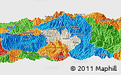 Shaded Relief Panoramic Map of Catamayo, political outside
